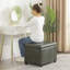 Repose-pieds 24 po en similicuir avec rangement-469149733