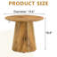 Table basse ronde de 19,6 po de diamètre, grain de bois naturel, hauteur de 18,8 po, diamètre de glissement, grain, texture délicate, assemblage rapide