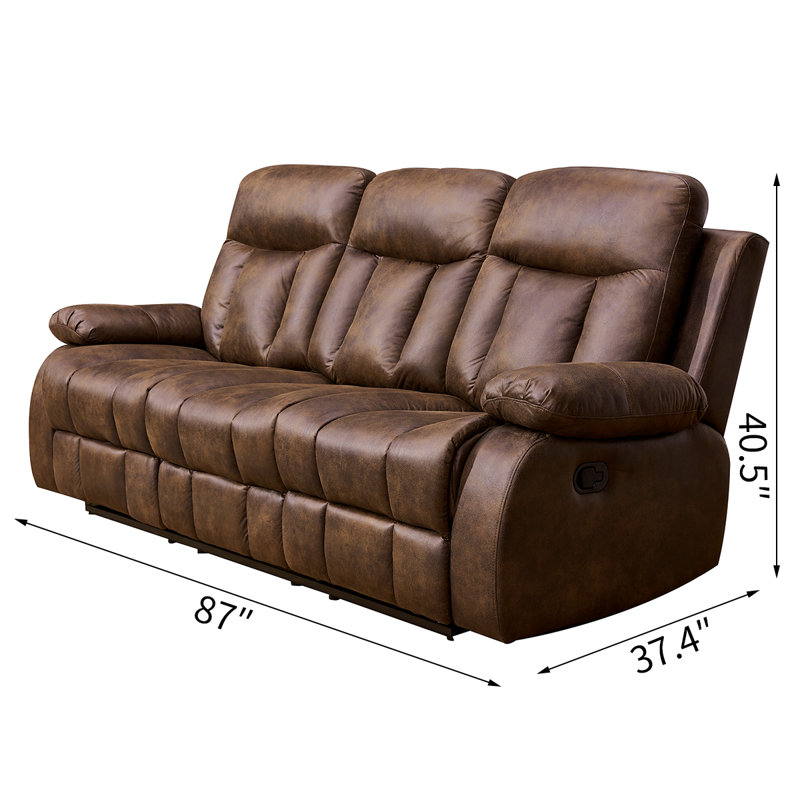Coover 87'' Upholstered Reclining Sofa