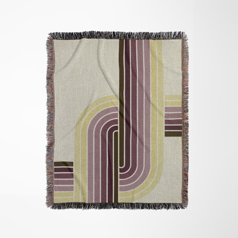 Jeté en mélange de coton Merna, Mauve, L 60 po x l 50 po