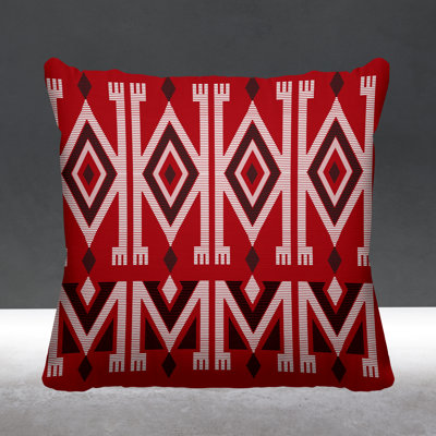 Akin Abstract Outdoor Reversible Throw Pillow