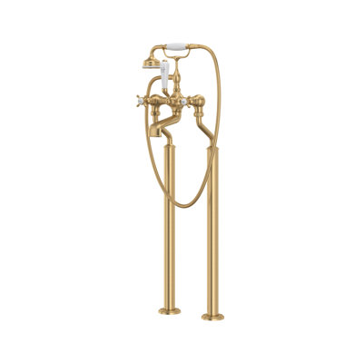 Edwardian Traditional Floor Mount Tub Filler