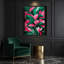 «Abstract Florals 64», art mural sur toile verte-1922869832