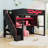 Full Size Wooden Loft Bed with Built-in Desk, LED Lighting and USB Port