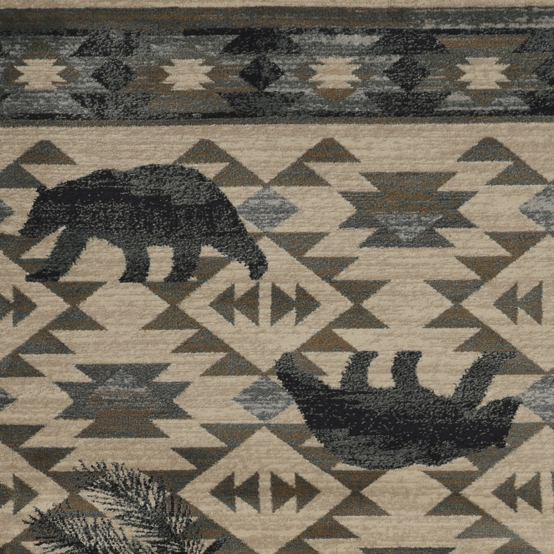 Tapis multicolore à motif naturel Theresa, Rectangle 3 pi 3 po x 5 pi 3 po