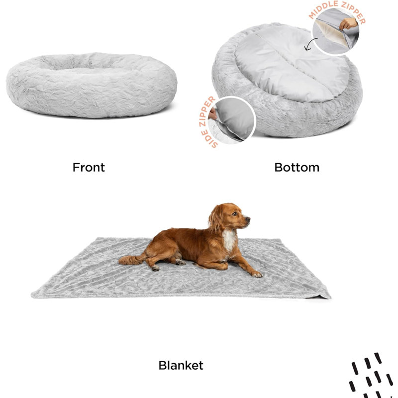 Lit / jeté Best Friends by Sheri Bundle The Original Calming Lux Donut Cuddler, Gris, Grand (l 31 po x P 41 po x H 2 po)