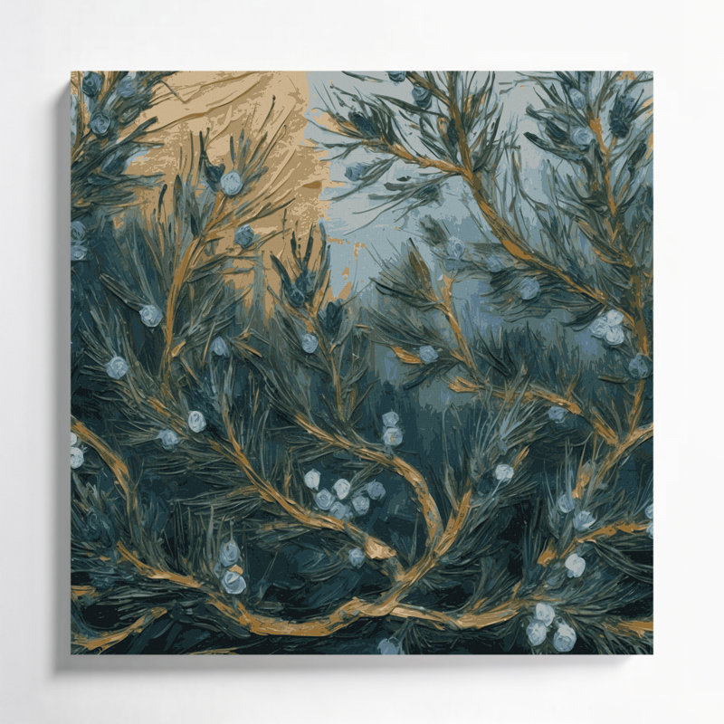 Art mural sur toile Botanical Juniper, H 12 po x l 12 po