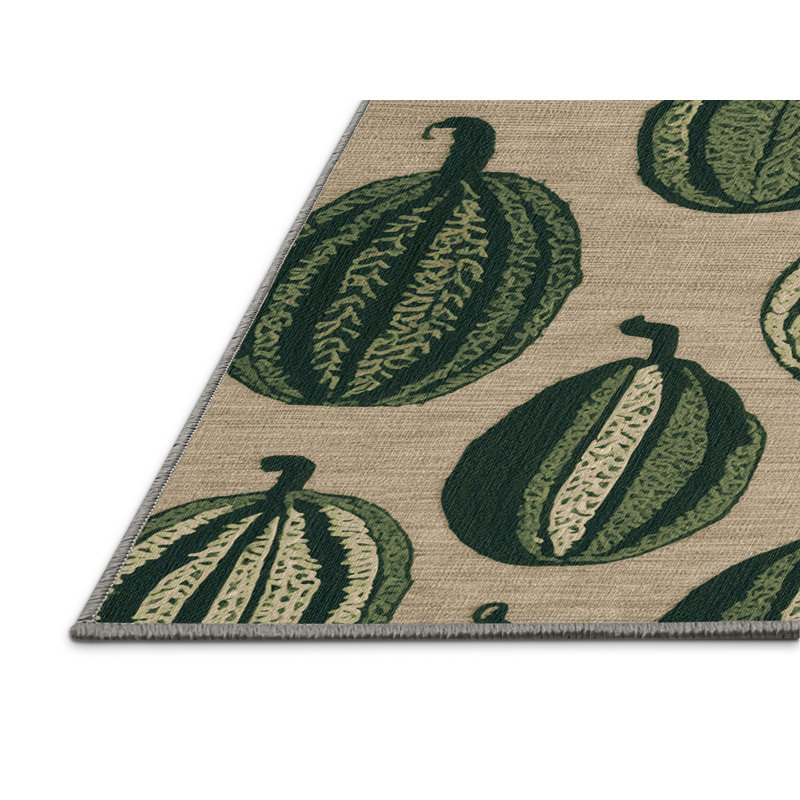  Tapis lavable et amer à motif de légumes melon amer, Carré 6 pi