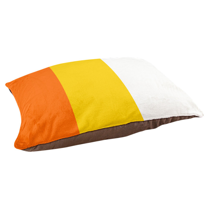 Coussin extérieur Oklahoma, Moyen (H 9,5 po x l 28 po x P 18 po), Rouge-Orange / jaune / blanc