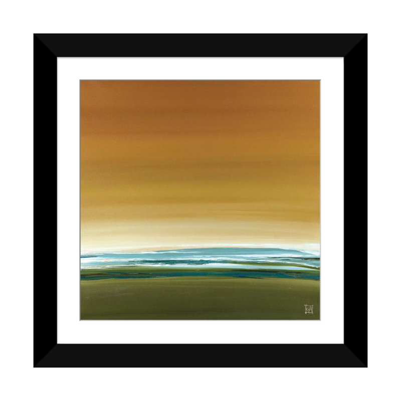 « midmorning i », reproduction sur toile, H 24 po x l 24 po x P 1 po, Papier avec cadre noir, Blanc