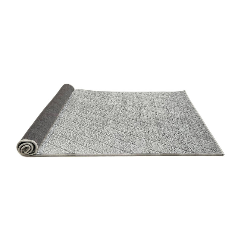 Tapis oriental gris en laine fabriqué à la machine Oriental, Rond 7 pi