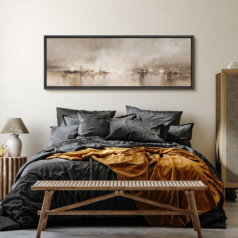 Grande impression sur toile encadrée, impression de paysage abstrait pour la décoration intérieure moderne, H 20 po x l 60 po