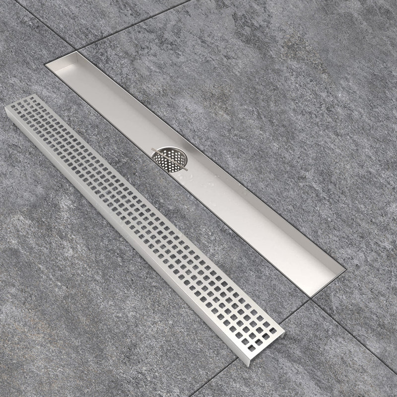 Linear Shower Drain With Removable Cover Grille