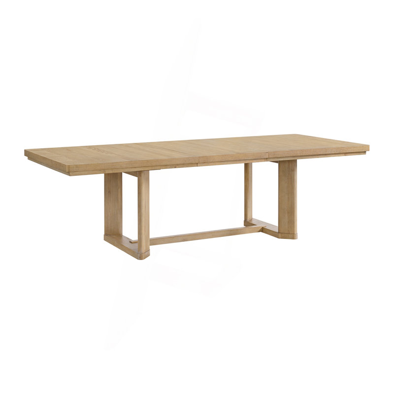 Brown Trestle Table With Leaf