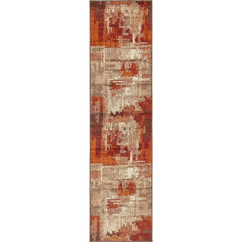Tapis beige / brun / bourgogne Shively, Tapis de couloir beige