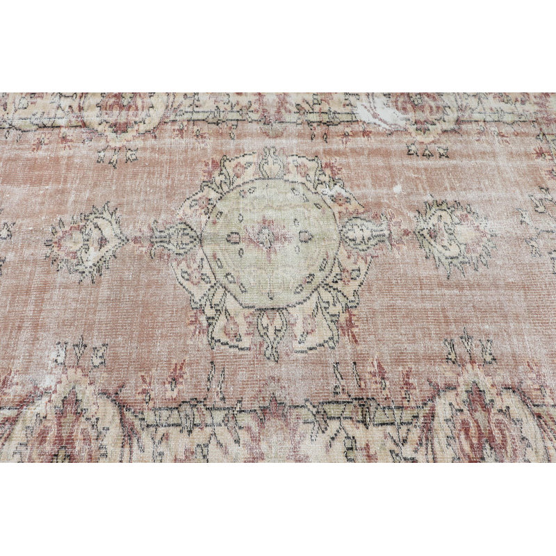 Vintage Handwoven Turkish Anatolian Rug in Distressed Boho Style for Living Room Decor