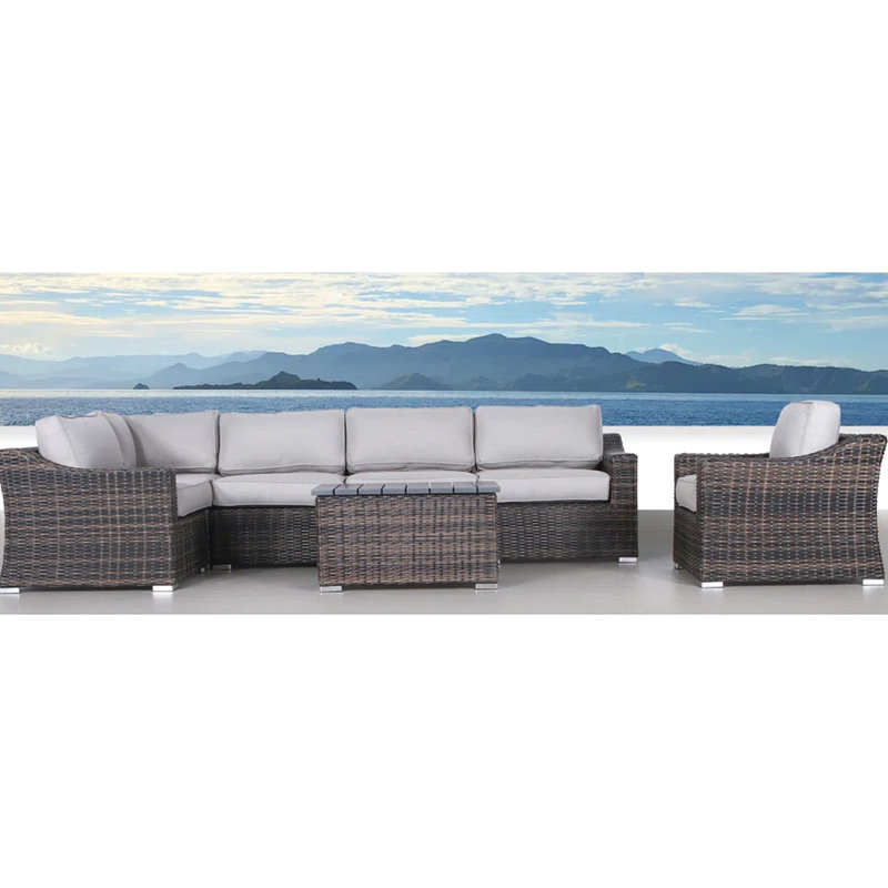 Entièrement assemblé: 5 conversation toutes saisons, 7, conception modulaire, coussins confortables, housses d'eau, structure rouille, fauteuil d'extérieur, 7 sièges de table en métal lavables à la machine, club