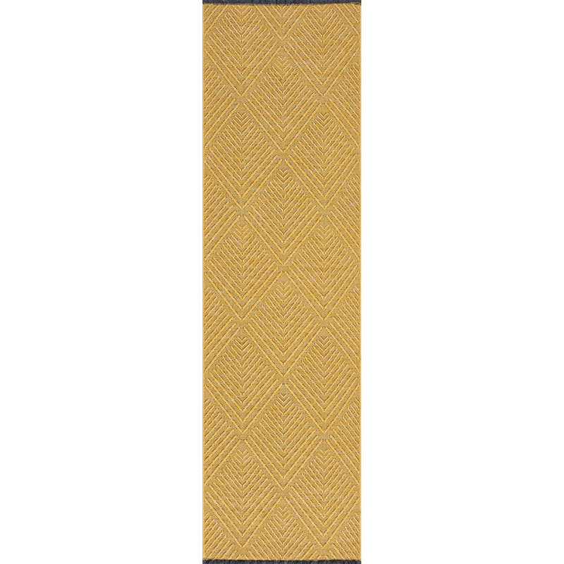 Breneisha Gold Machine Washable Non-Skid Rug, Runner 2'3" x 7'7"