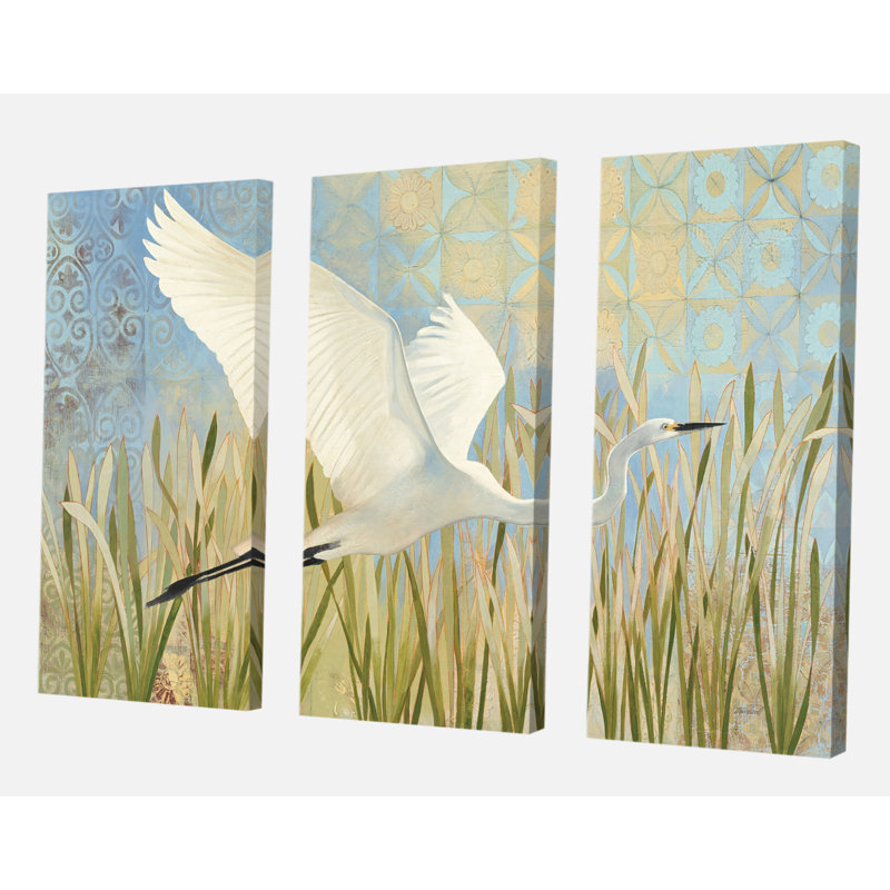 Toile multi-pièces Animal Snowy Egret, H 40 po x l 60 po x P 1 po