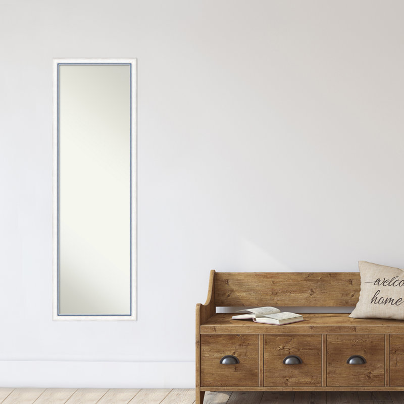 Miroir mural, 50,25 po x 16,25 po, Blanc / bleu