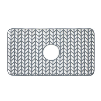 26" x 14" Silicone Bottom Sink Grid Kitchen Sink Silicone Mat Heat Resistant with Drain Hole
