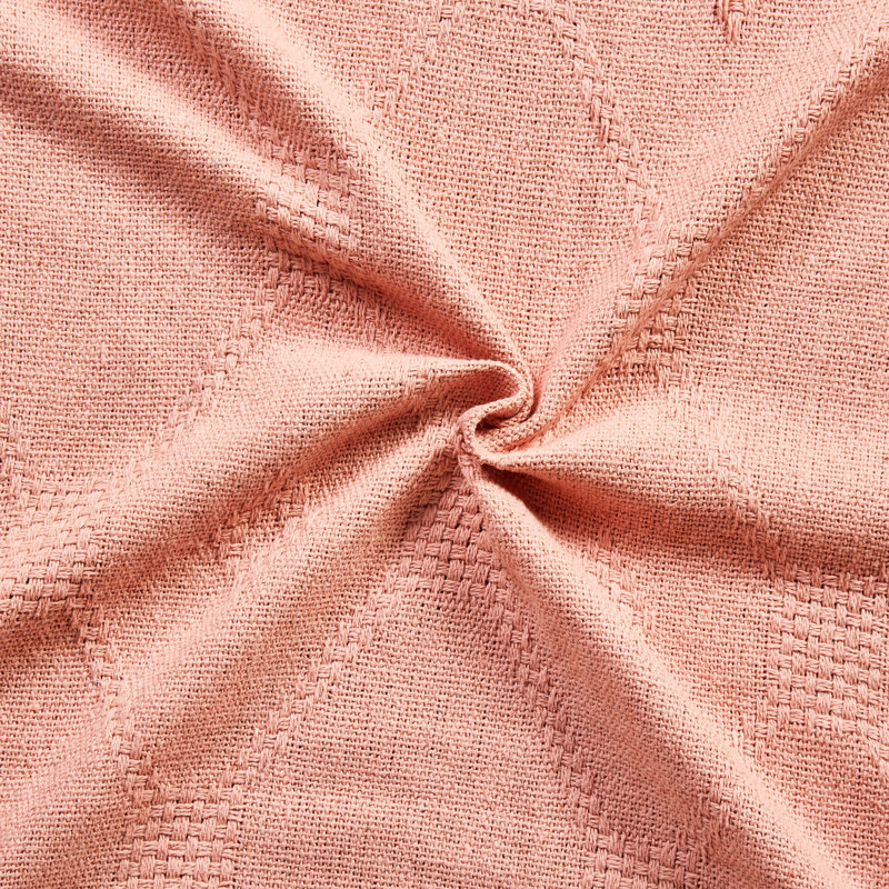 Jeté 100% coton Chester, Crème corail