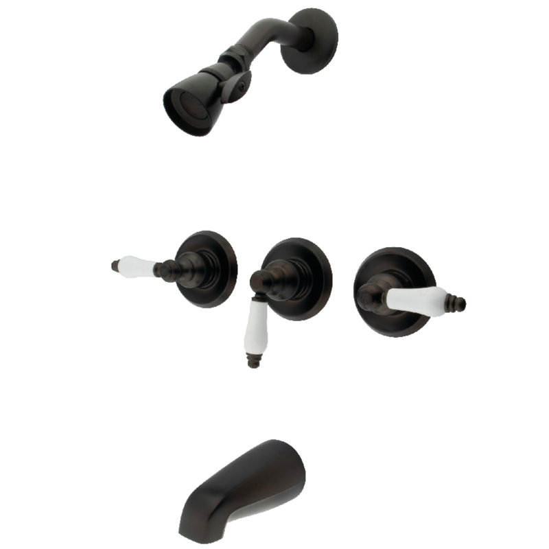 Kingston Brass Victorian Triple-Handle Tub and Shower Faucet