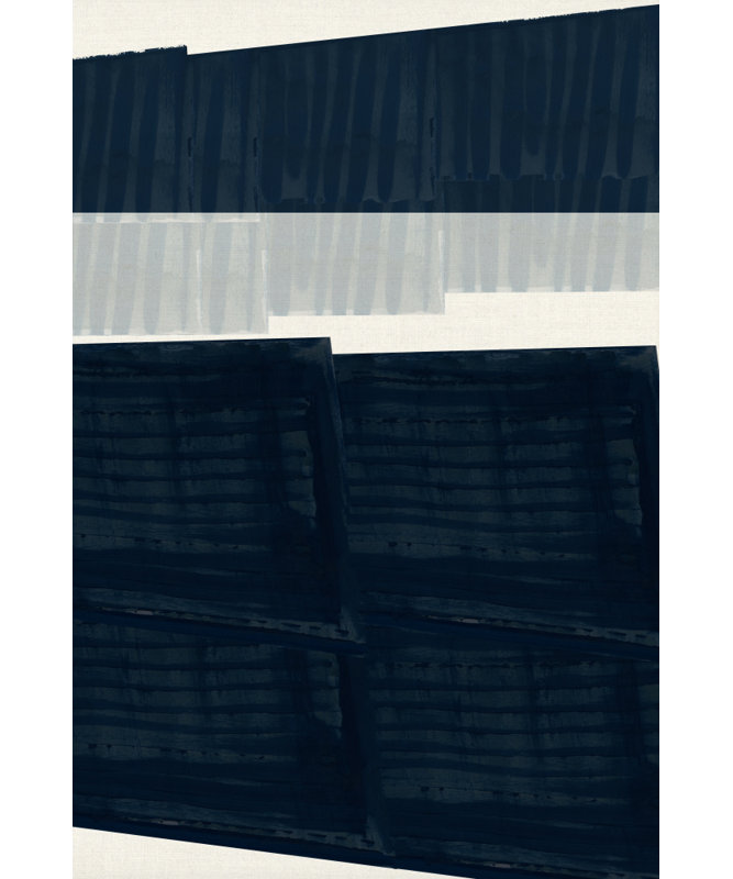 Textured Indigo Blocks by Cartissi — Pattern Wall Art, 12 × 18, Matted Framed Print, Black