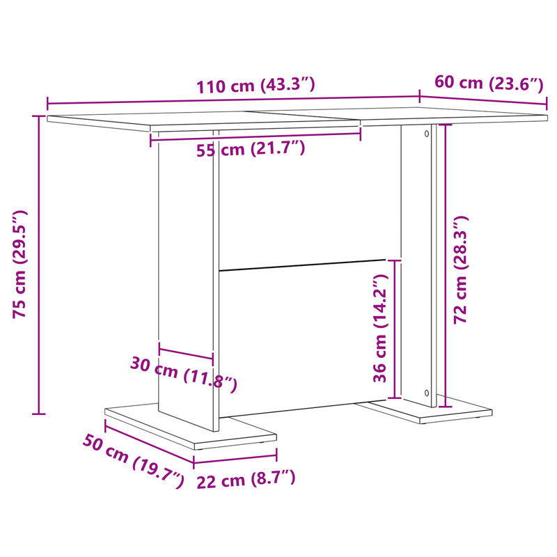 Table de salle à manger Vidaxl