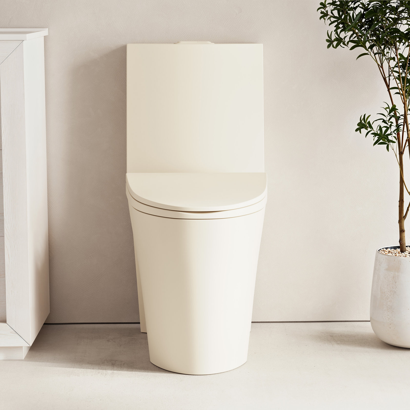 St. Tropez One Piece Elongated Toilet Dual Vortex Flush 1.6 GPF, Top, 12", Matte Bisque