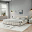 Structure de lit tapissier californien avec tissu épais, lit plateforme en chenille avec tête de lit et structure solide. Aucun sommier tapissier requis-358563940