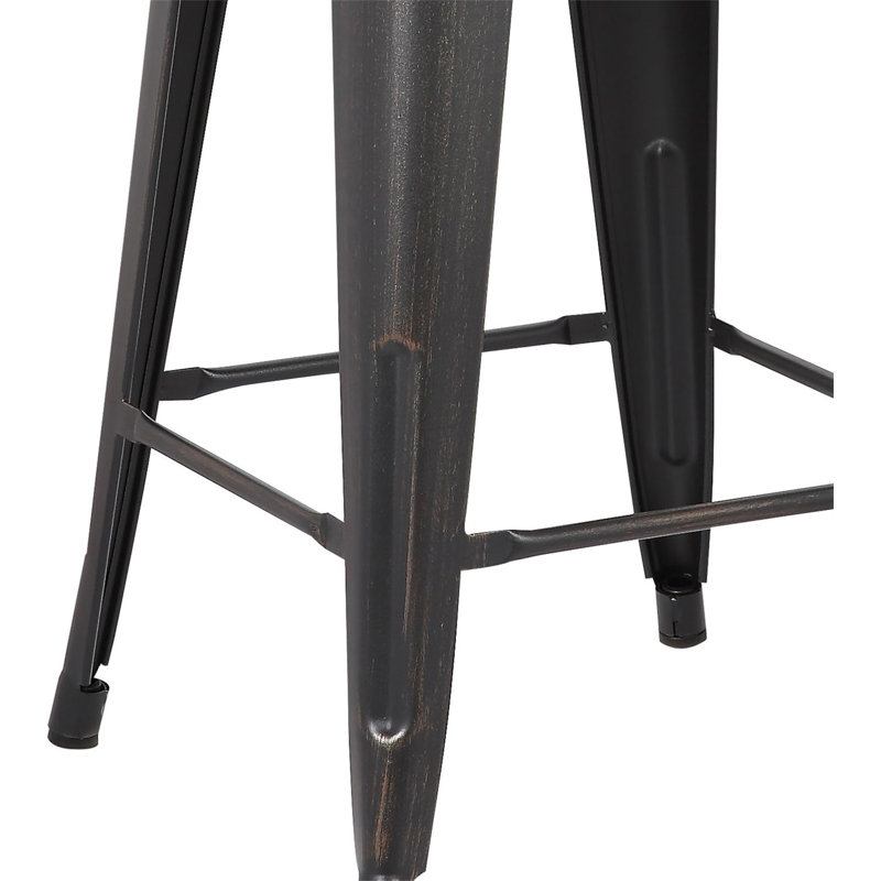 Tabourets de bar sans dossier, légers, industriels, contemporains, rustiques, rétro, costaux, en métal, sans dossier et avec 4 pieds (sans la table)
