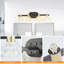 4- Applique murale, cristal transparent, noir mat + doré, salle de bain et vestiaire, design rétro, applique de style rétro écoénergétique avec 4 lumières, abat-jour, comptoir de meuble-lavabo, installation facile