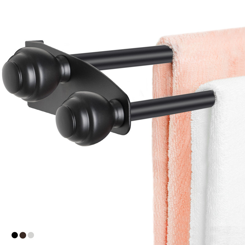 Barre à serviettes murale moderne 18 po, Noir mat