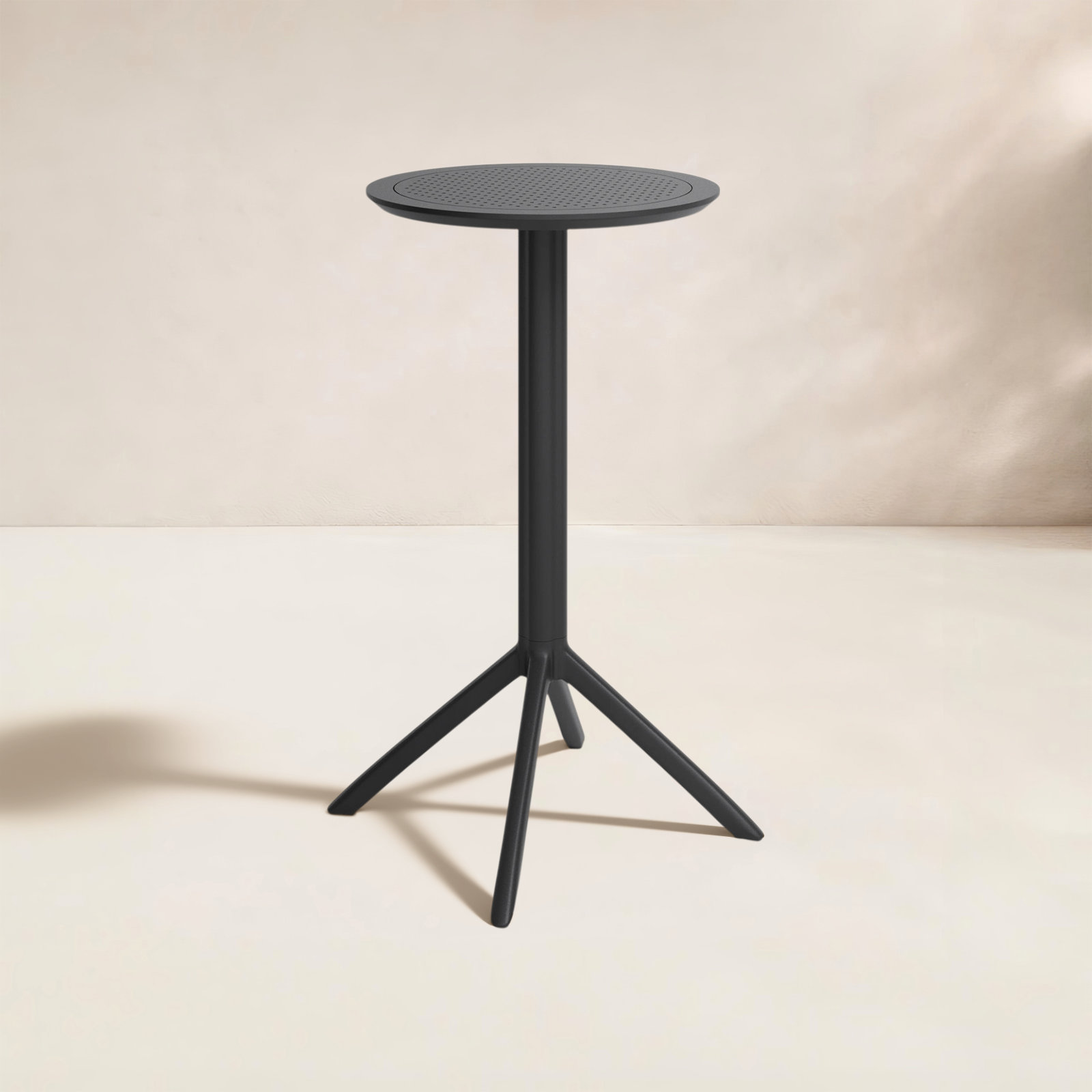 Elodie 24" Patio Bar Table, Black, 42.5'' H x 23.6'' W x 23.6'' L