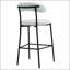 Tabouret de bar 26 po à hauteur de comptoir avec housse en tissu Teddy et îlot de cuisine avec base thermolaquée noire et repose-pieds-487759145