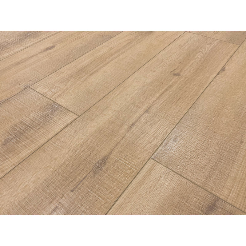 Planche de vinyle de luxe en chêne Bandsawn 9 po x 60 po x 7 mm, Bungalow brun clair