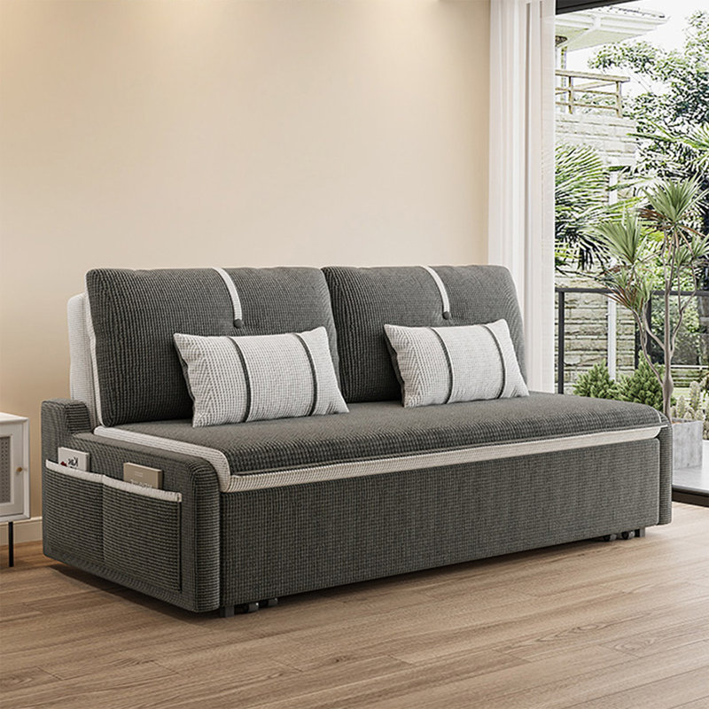 Canapé-lit causeuse gris foncé 100% polyester, 57.87"W*33.86"D*31.5"H