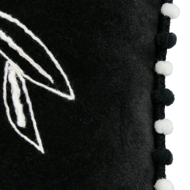 Embroidered Cotton Reversible Throw Pillow