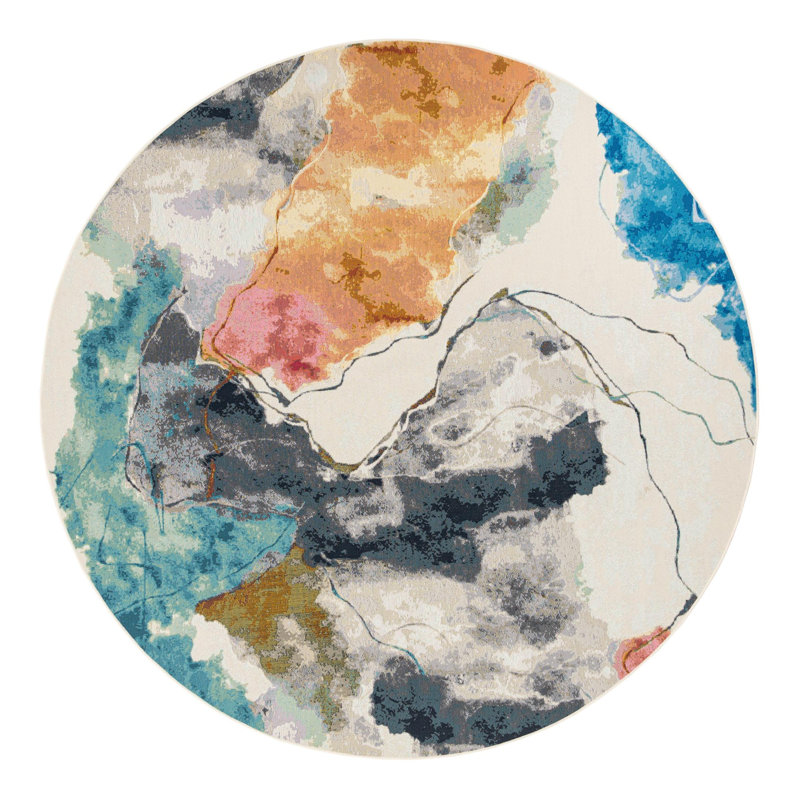 Keazia Indoor/Outdoor Area Rug, Round 10'