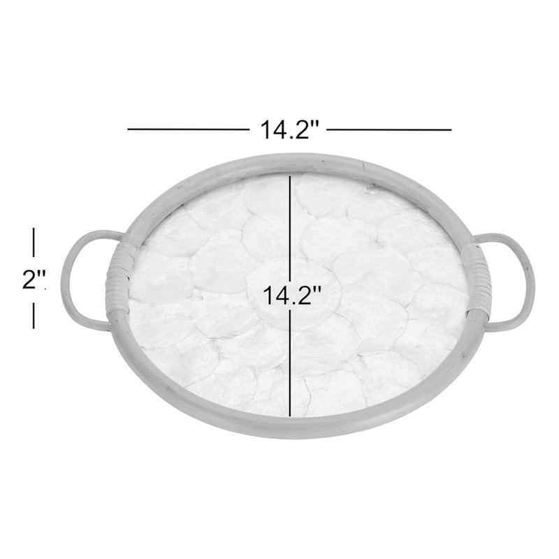 Norine Capiz Rattan Round Serving Tray