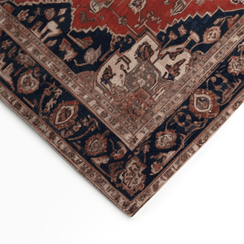 Tapis d'intérieur et d'extérieur brun Persian, Rectangle 5 pi x 7 pi