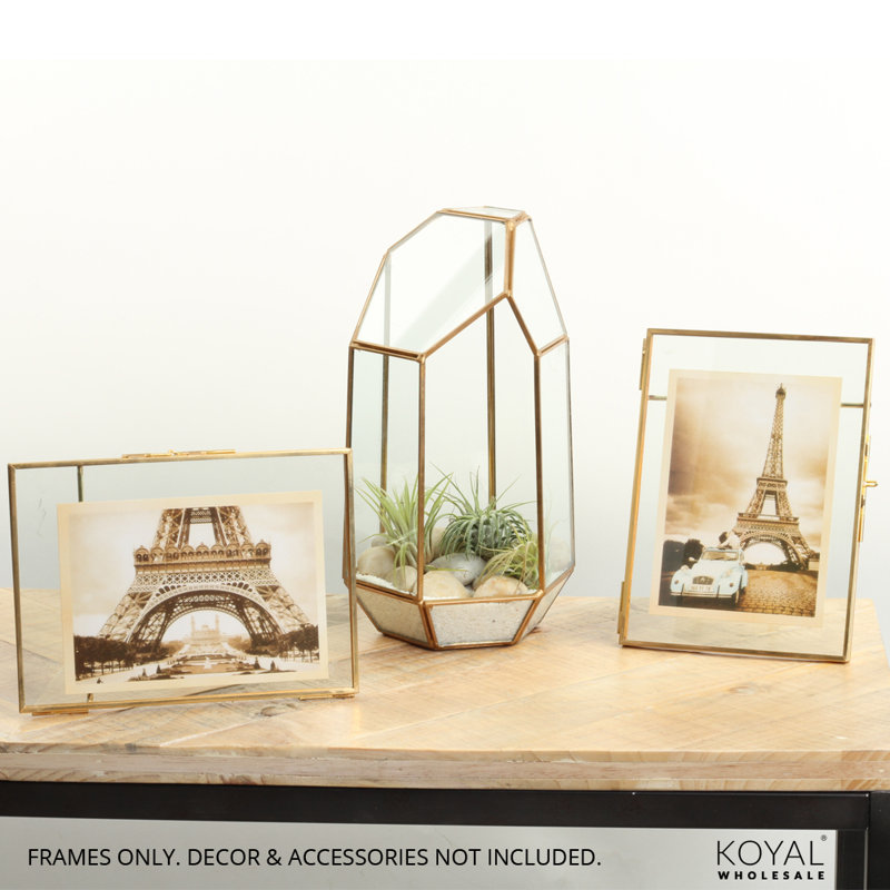 Scituate Glass Gilded Floater Picture Frame, Gold
