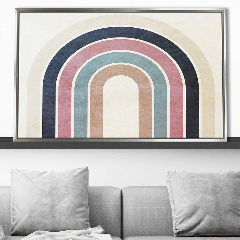 «Over the Rainbow» par SD graphiques studio - impression, Cadre flottant argent, H 39,5 po x l 63,5 po x P 2 po