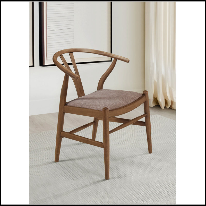 Guinea Walnut Wood Wishbone Dining Side Chair (Set of 2) - Durable, Ergonomic, and Stylish for Modern Interiors