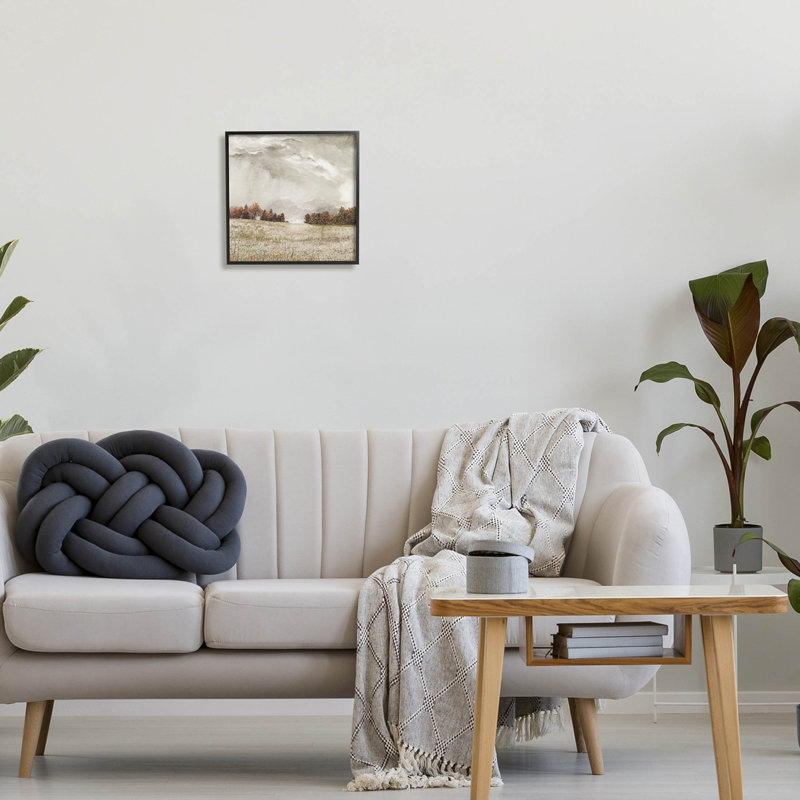 Art de giclée champêtre, campagne nuageuse par James Redding, Giclée encadrée noir minuit, H 12 po x l 12 po x P 1,5 po