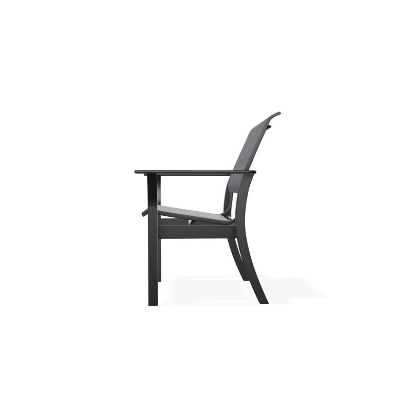 Leeward Outdoor Dining Chair, Augustine Pewter, Black