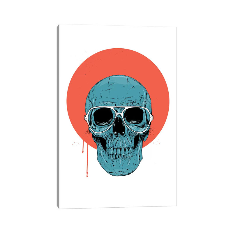 Blue Skull by Balazs Solti - Wrapped Canvas Gallery-Wrapped Canvas Giclée, 101.6 cm H x 66.04 cm W x 1.91 cm D