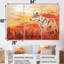 Loup au coucher du soleil dans le désert - ensemble d'art mural loup-862070192-862070197-862075467