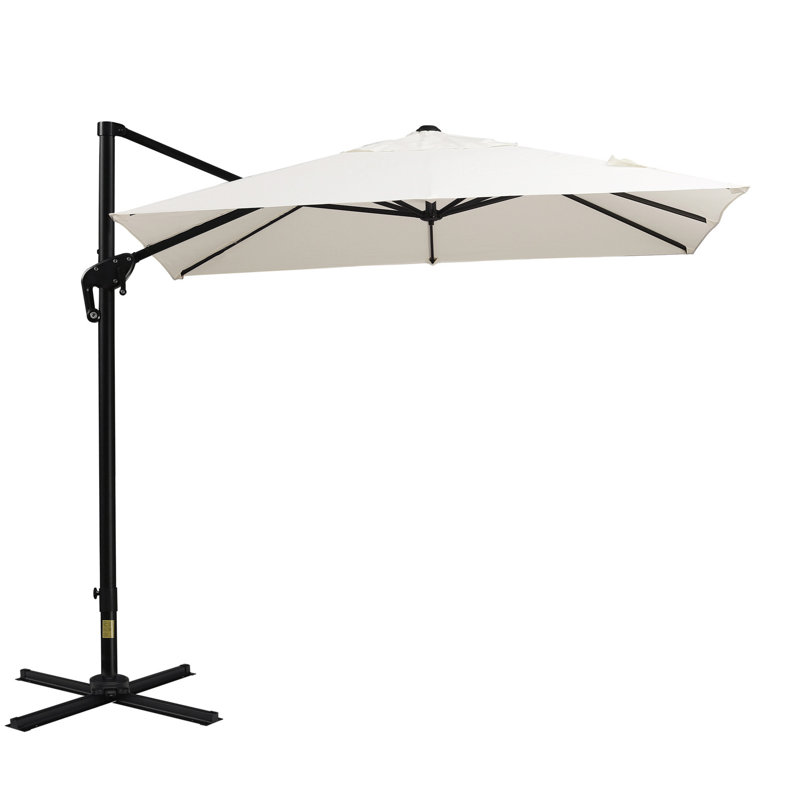Parasol d'extérieur polyvalent avec caractéristiques avancées pour un ombrage idéal, Blanc cassé